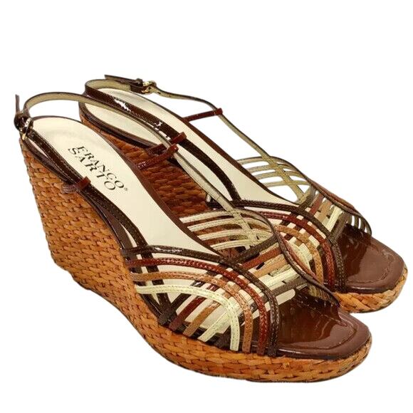 Franco Sarto Multicolor Wedge Strappy Heels Size US 7.5 - Picture 1 of 7
